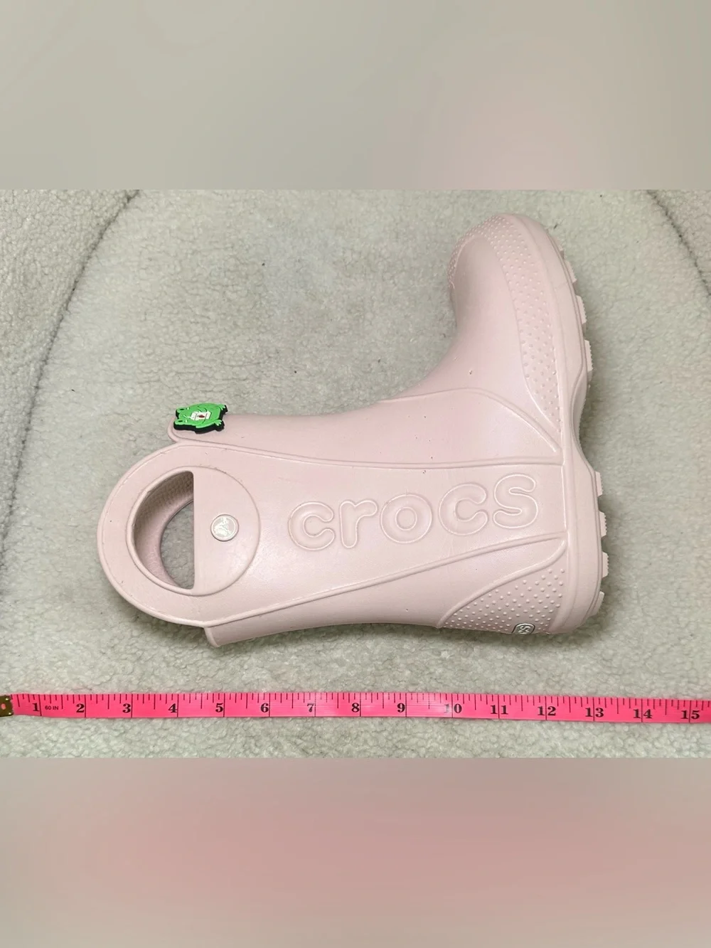 Crocs Handle It Rain Boots Pink Crush J3 Kids Waterproof Rain Boots Cute Jibbitz